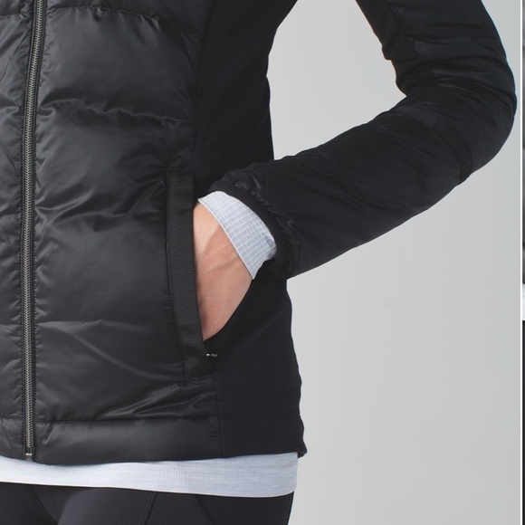 2015 Lululemon Down For A Run Jacket Coat Black Size 6 Rare Excellent Condition - Picture 7 of 11